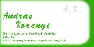 andras korenyi business card